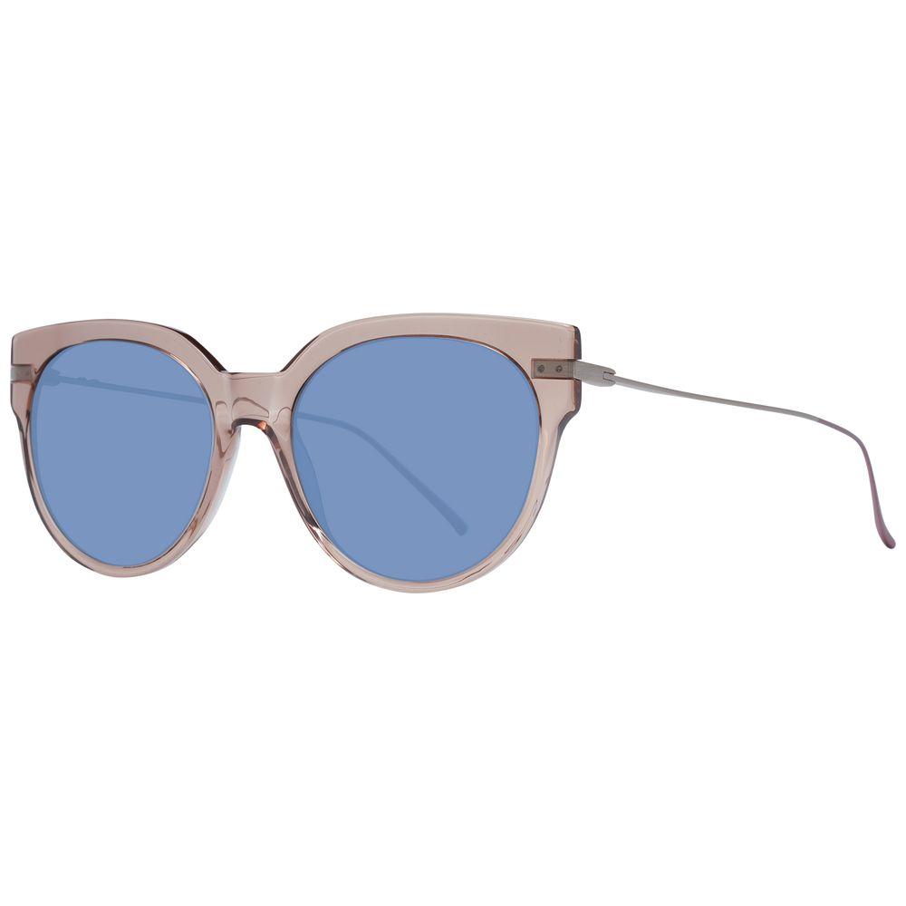 Scotch & Soda brown women sunglasses with blue lenses, round full-rim acetate frame. 100% UVA & UVB protection. Includes branded case.