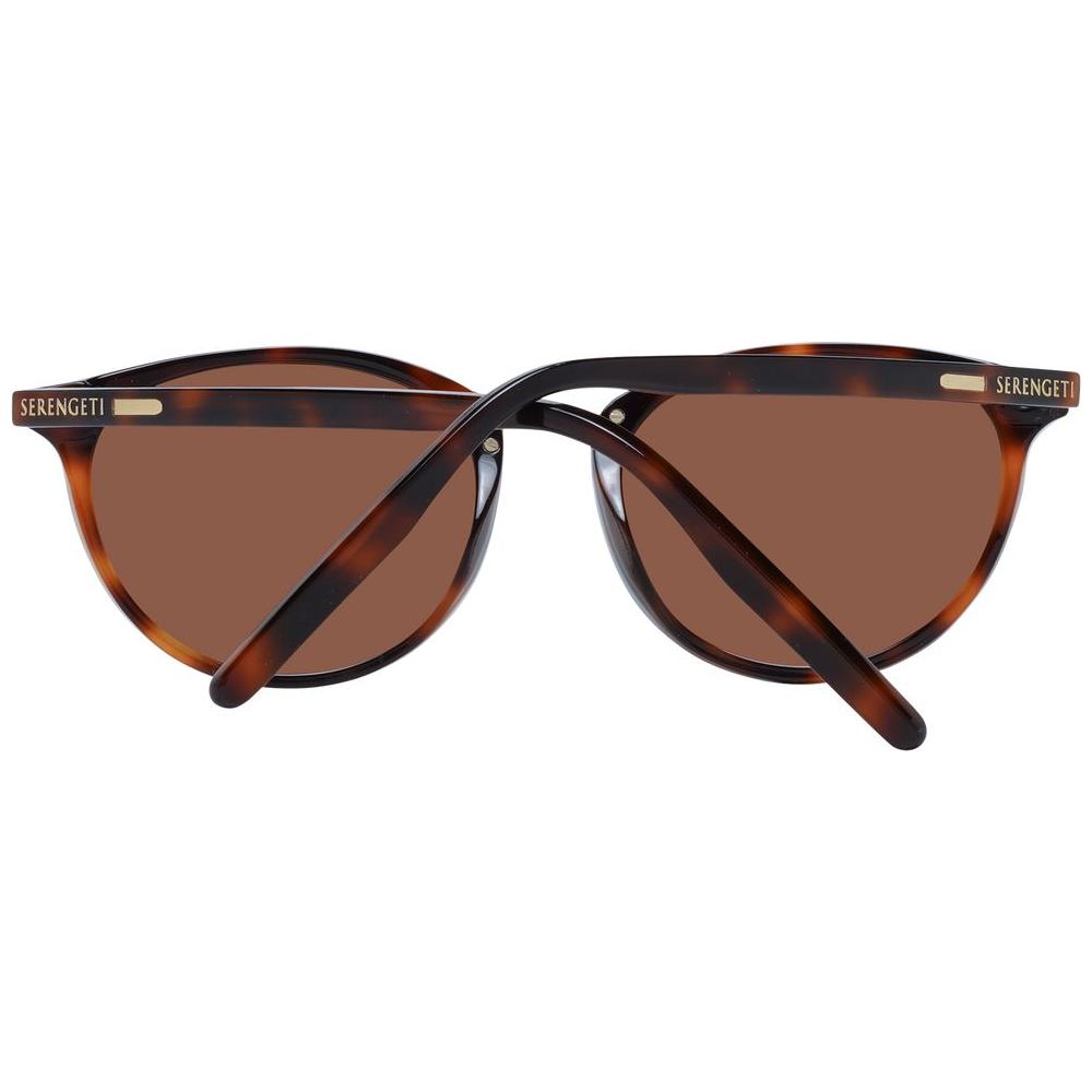 Serengeti Brown Women's Sunglasses with Polarized Lenses, Full-Rim Oval Frame in Acetate and Metal, UVA/UVB Protection