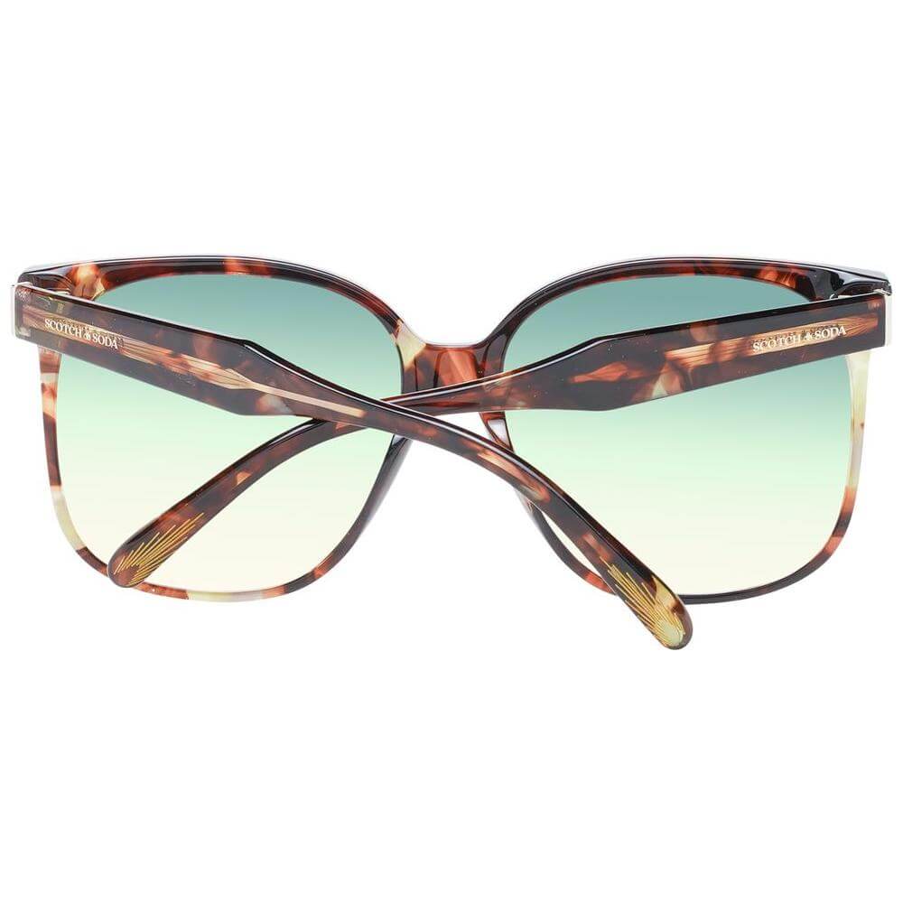 Scotch & Soda multicolor women's sunglasses with acetate full-rim square frame, gradient green lenses, and 100% UVA & UVB protection.