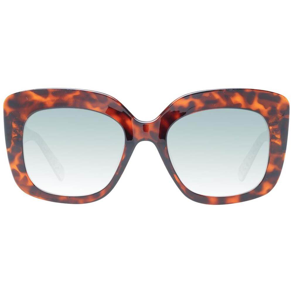 Ted Baker multicolor butterfly sunglasses for women with acetate frame and gradient green lenses, 100% UVA & UVB protection.
