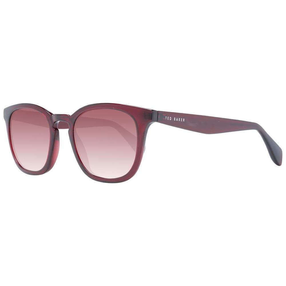 Ted Baker red square men sunglasses with acetate full-rim frame and gradient lenses, offering 100% UVA & UVB protection.