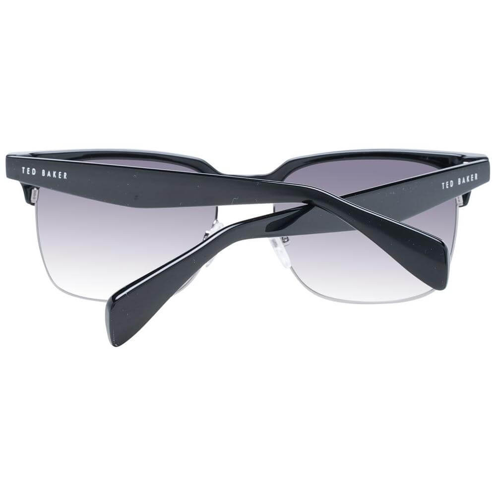 Ted Baker black men's browline sunglasses with gradient lenses, made of acetate and metal. Features full-rim style and 100% UV protection.