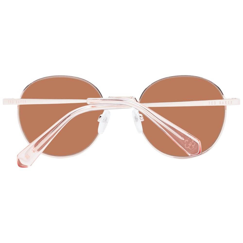Ted Baker women's multicolor sunglasses with rose gold metal frame and brown plastic lenses. 100% UVA & UVB protection. Size 49-18-135.