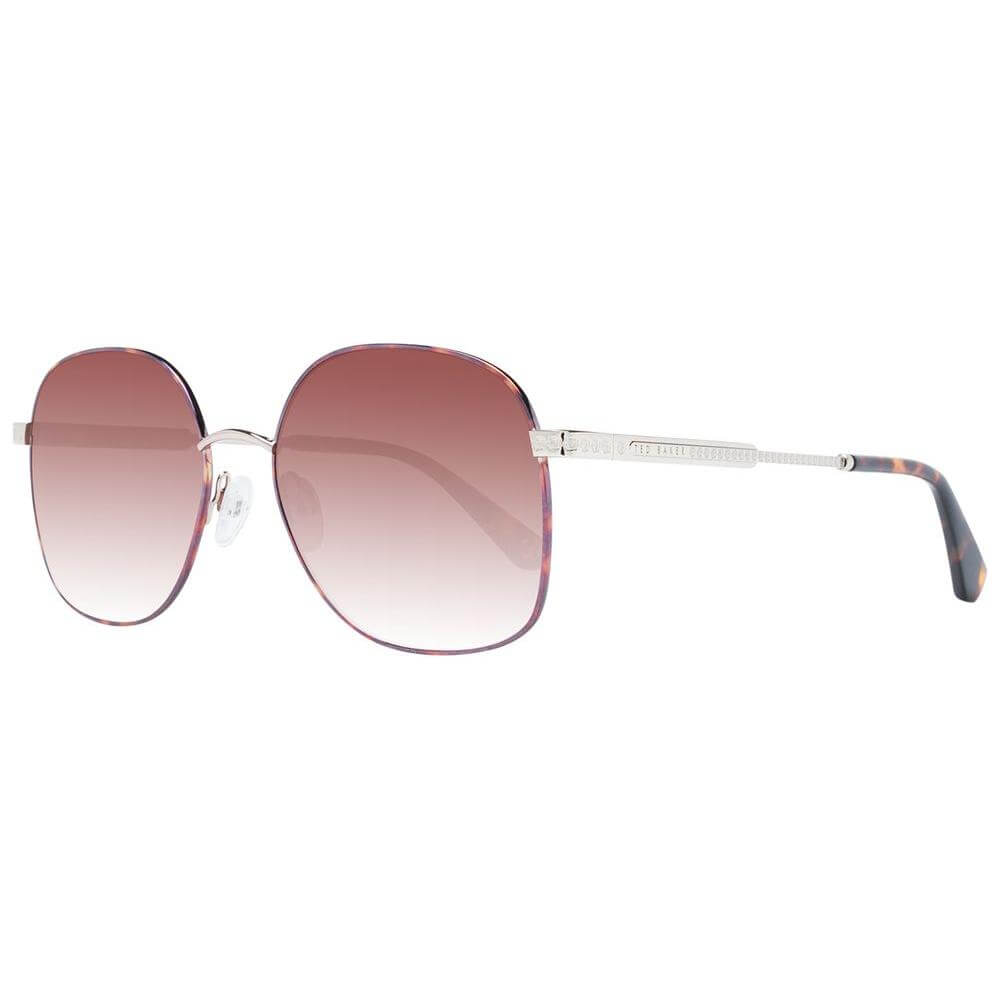 Ted Baker square brown sunglasses for women with metal frame and gradient lenses, full-rim style offering 100% UVA & UVB protection.