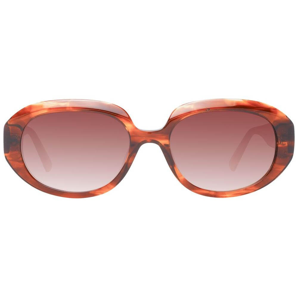 Ted Baker multicolor oval women's sunglasses with gradient brown lenses, full-rim acetate frame, 100% UVA & UVB protection.