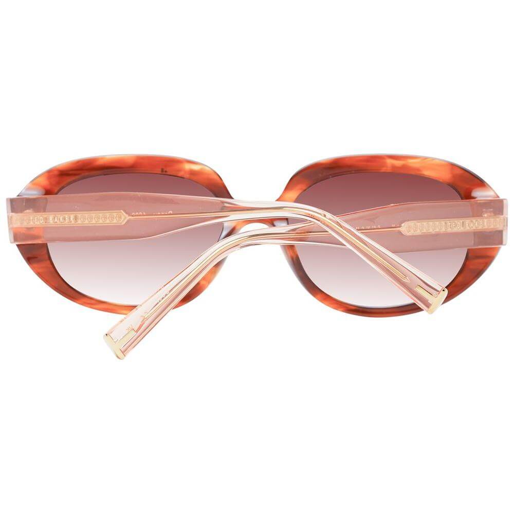 Ted Baker multicolor women's oval sunglasses with acetate frame and gradient brown lenses, full-rim style, 100% UVA & UVB protection.