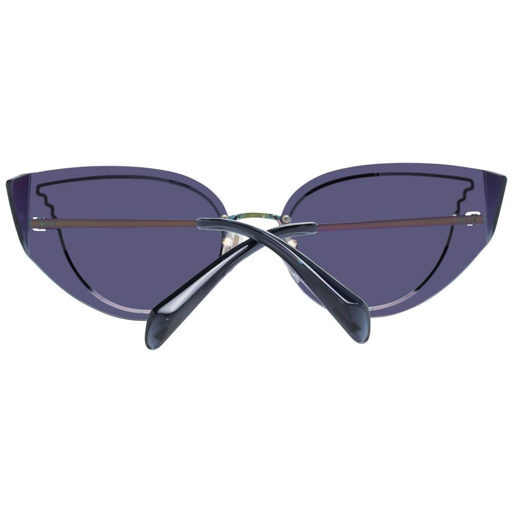 Police Purple Cat Eye Women Sunglasses with Blue Lenses, Metal & Plastic Frame, UVA & UVB Protection, Size 63-14-135.