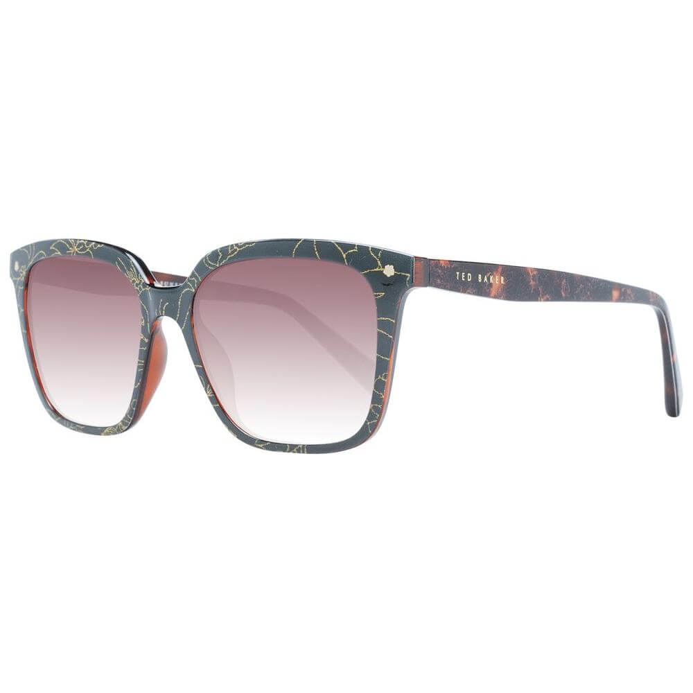 Ted Baker women's multicolor square sunglasses with gradient brown lenses, 100% UV protection, TR90 full-rim frame, size 53-16-140.