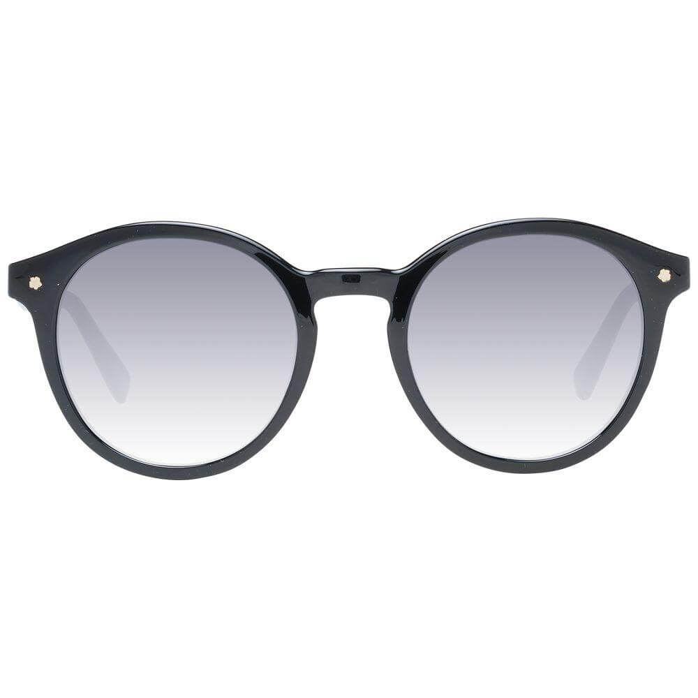 Ted Baker black women's round sunglasses with blue gradient lenses and full-rim TR90 frame, offering 100% UVA & UVB protection.