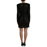 Dolce & Gabbana Black Bodycon Lace Cotton Sheath Mini Dress