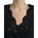 Dolce & Gabbana Black Bodycon Lace Cotton Sheath Mini Dress