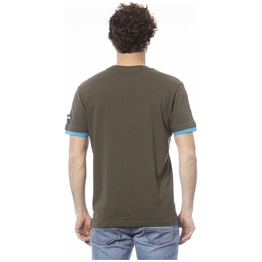 Invicta Green Cotton Men T-Shirt Invicta Dark Olive Green