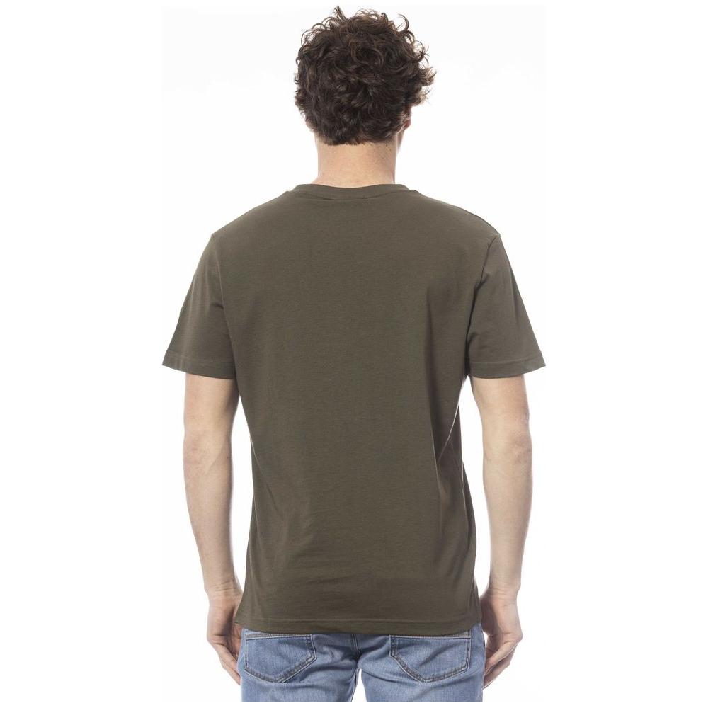 Invicta Green Cotton Men T-Shirt Invicta Dark Olive Green