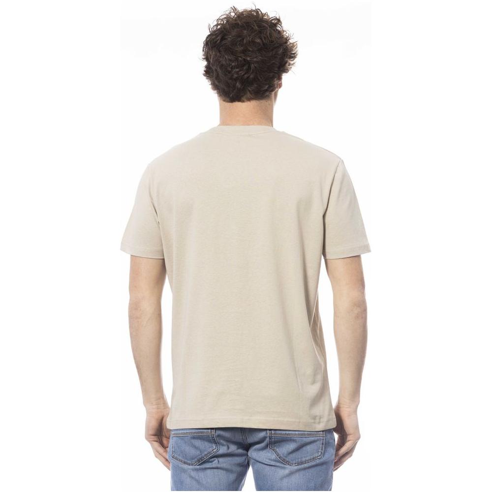 Invicta Beige Cotton Men T-Shirt Invicta Light Gray