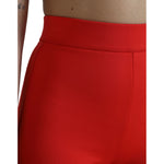 Dolce & Gabbana Red Nylon Stretch Slim Leggings Pants