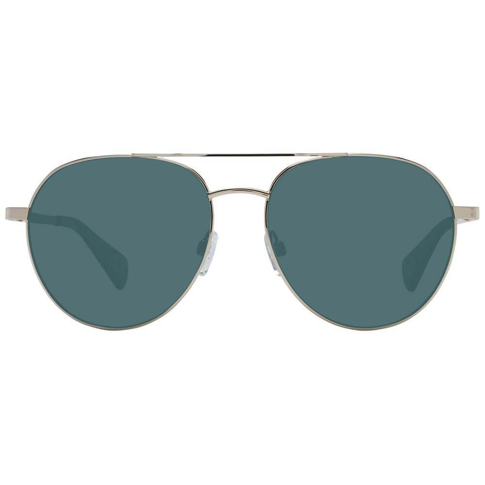 Ted Baker gold aviator sunglasses for men with grey lenses, metal frame, full-rim design. 100% UVA & UVB protection.