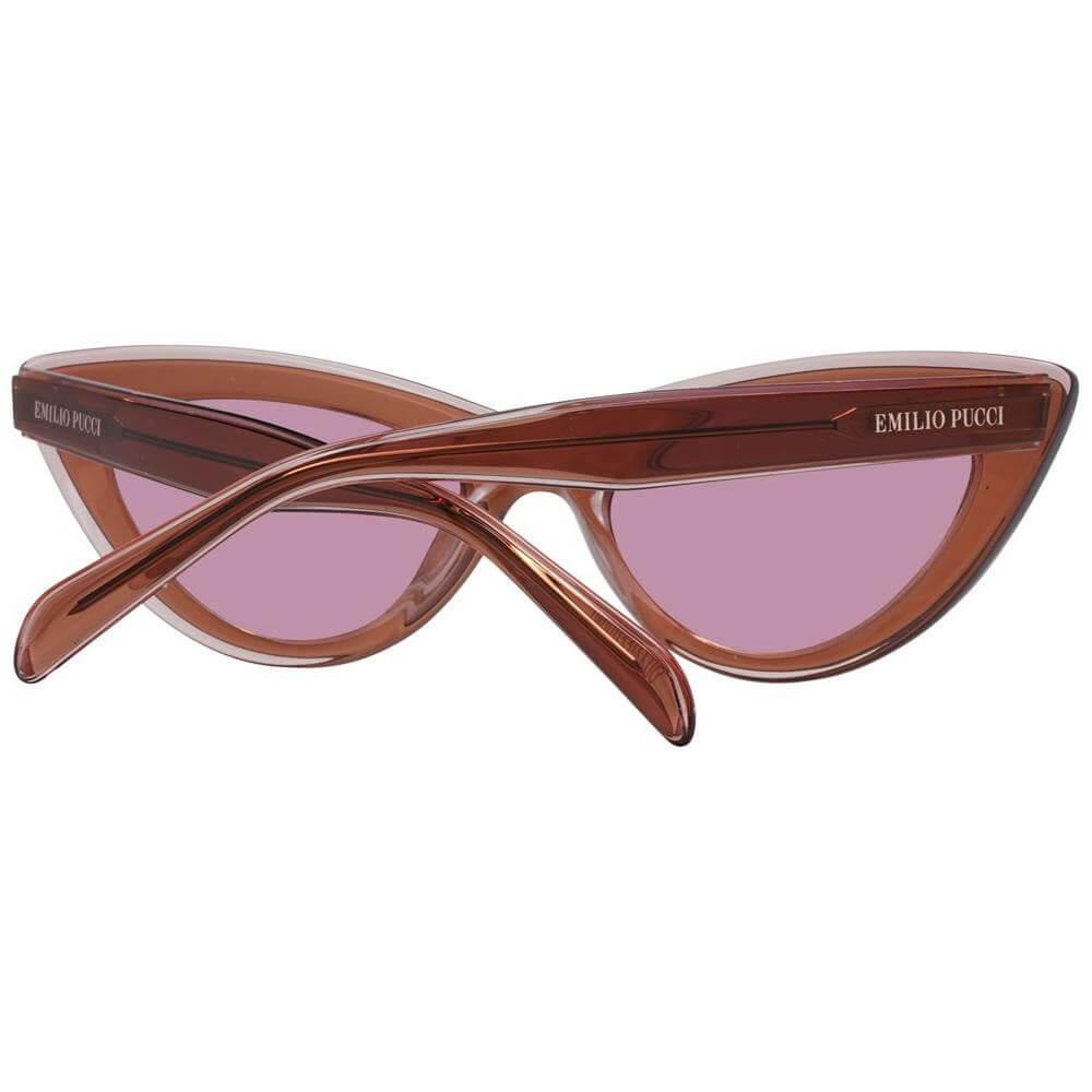 Emilio Pucci brown cat eye women sunglasses with burgundy gradient lenses and full-rim plastic frame. Includes branded case.