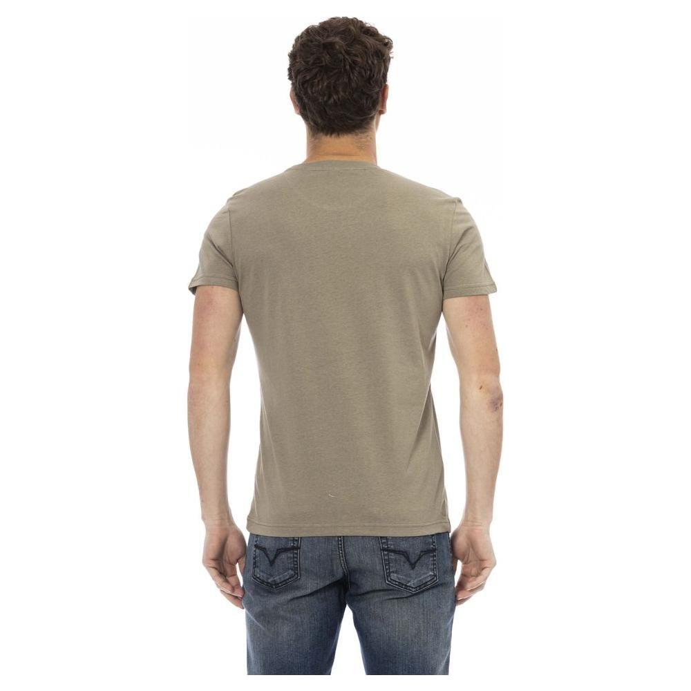 Trussardi Action Green Cotton Men T-Shirt Trussardi Action Rosy Brown