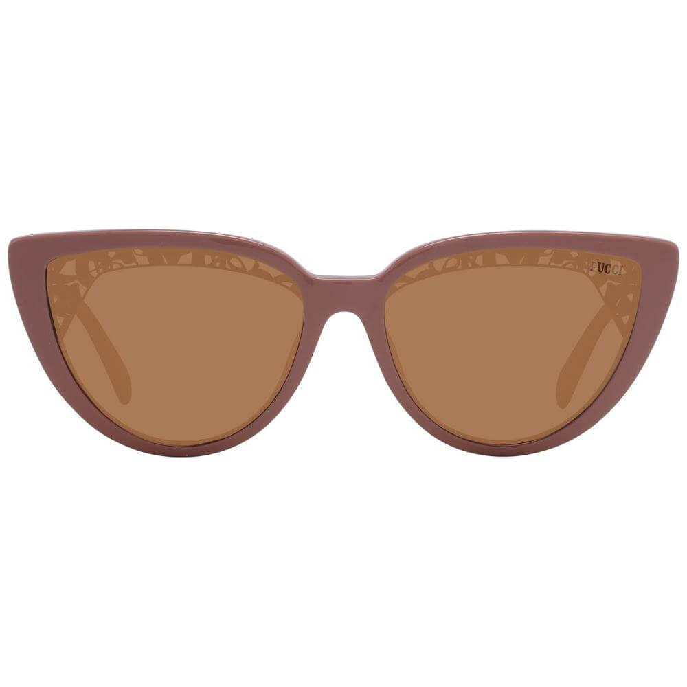 Emilio Pucci pink full-rim cat eye women's sunglasses with brown lenses, 100% UVA & UVB protection, style accessory.