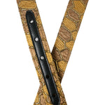 Dolce & Gabbana Gold Leather Jacquard Silver Metal Buckle Belt BEL9101-90