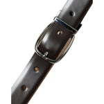 Dolce & Gabbana Dark Brown Leather Silver Metal Buckle Belt BEL9123-110