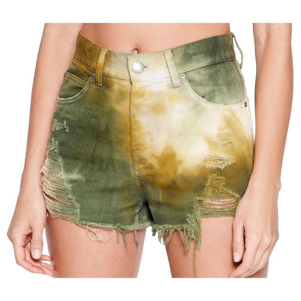 PINKO Green Cotton Women Short PINKO Tan