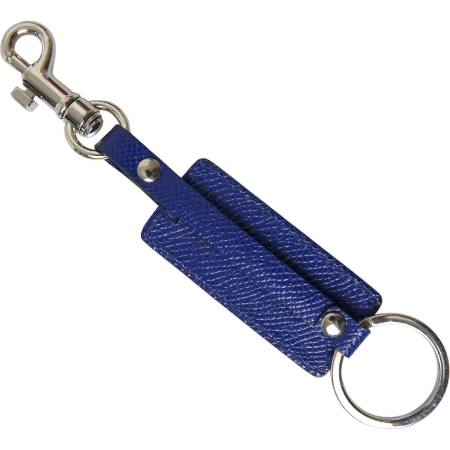 Dolce & Gabbana Elegant Blue Trifold Calf Leather Key Holder Dolce & Gabbana Dark Slate Gray