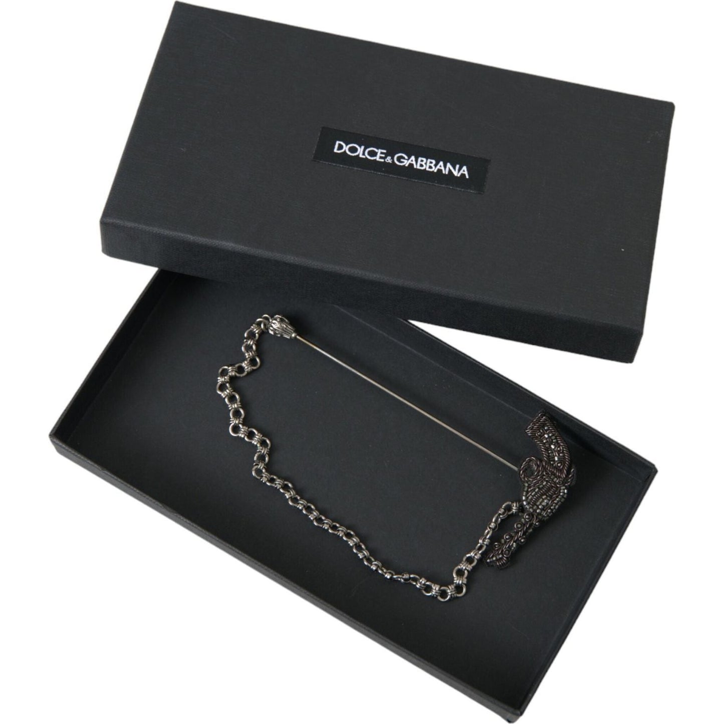 Dolce & Gabbana Brass Copper Silk Revolver Gun Men Brooch Lapel Pin Brooch Dolce & Gabbana Dark Slate Gray