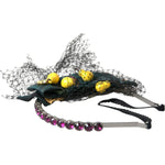 Dolce & Gabbana Black Lemons Sicily Purple Crystal Net Headband Diadem