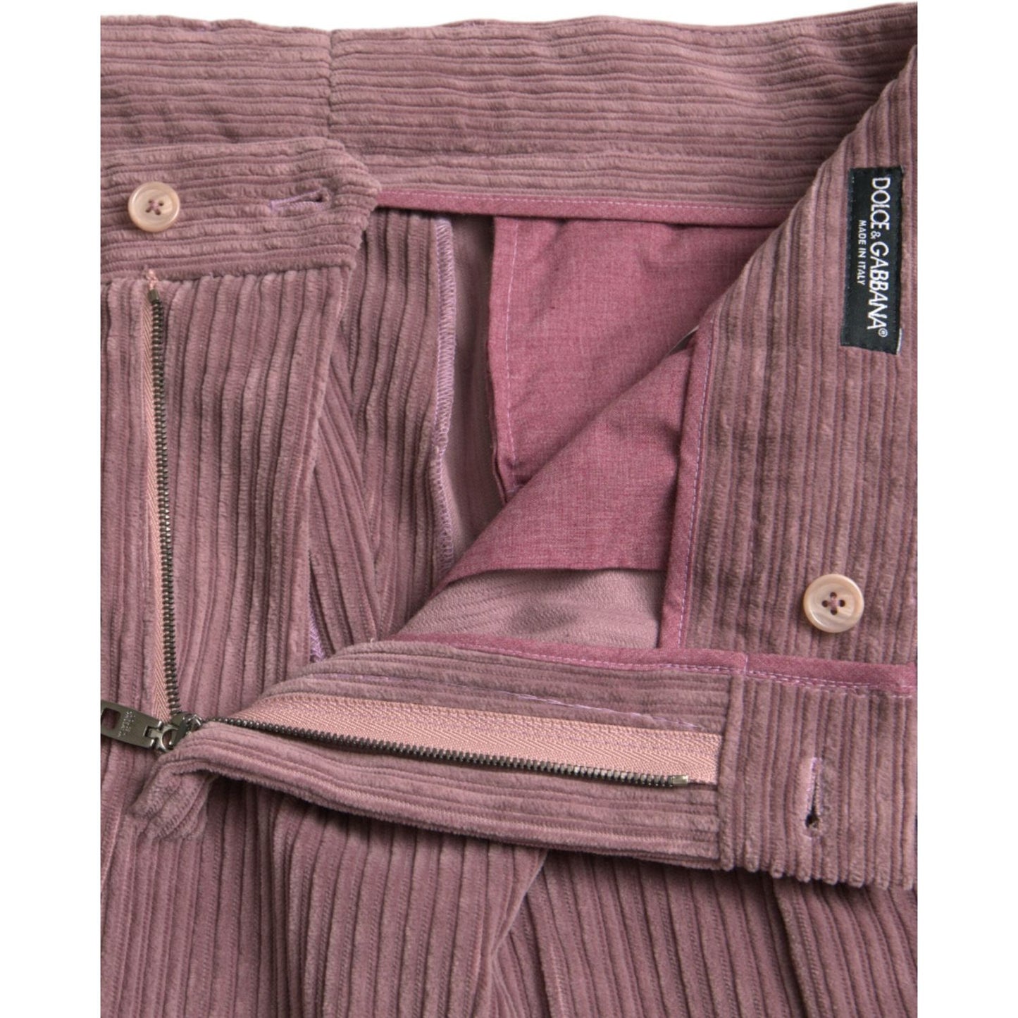 Dolce & Gabbana Purple Corduroy Cotton Stretch Skinny Pants Dolce & Gabbana Dim Gray