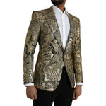 Dolce & Gabbana Gold SICILIA Jacquard Single Breasted Coat Blazer JKT4016-48