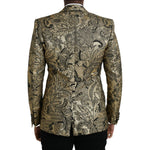 Dolce & Gabbana Gold SICILIA Jacquard Single Breasted Coat Blazer JKT4016-48