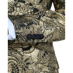 Dolce & Gabbana Gold SICILIA Jacquard Single Breasted Coat Blazer JKT4016-48