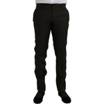 Dolce & Gabbana Dark Brown Wool Slim Fit Formal Pants PAN75302-48