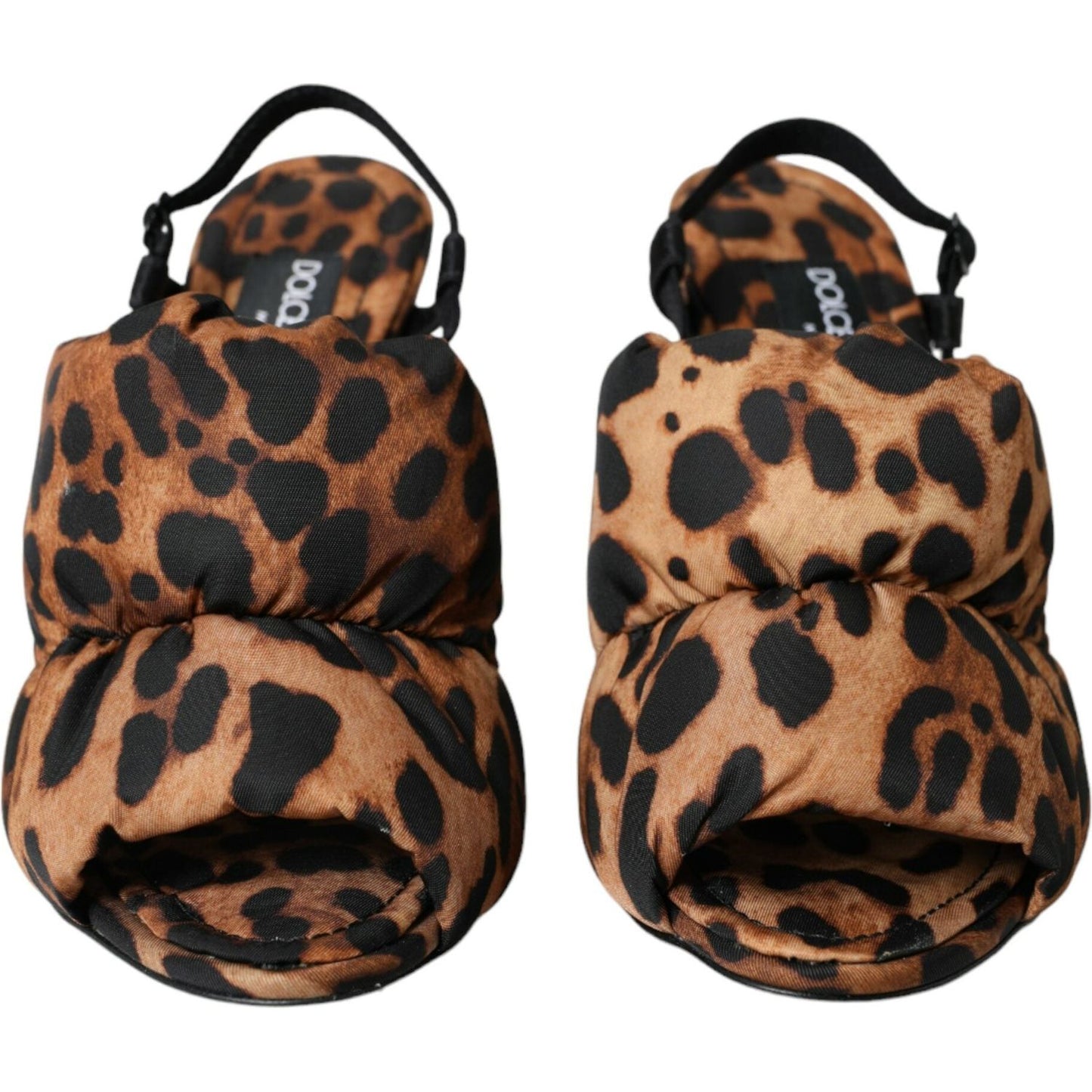 Dolce & Gabbana Brown Leopard Slingback Heels Sandals Shoes Dolce & Gabbana Dark Slate Gray