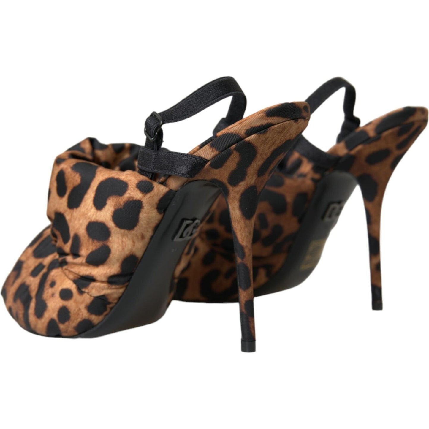 Dolce & Gabbana Brown Leopard Slingback Heels Sandals Shoes Dolce & Gabbana Dark Slate Gray