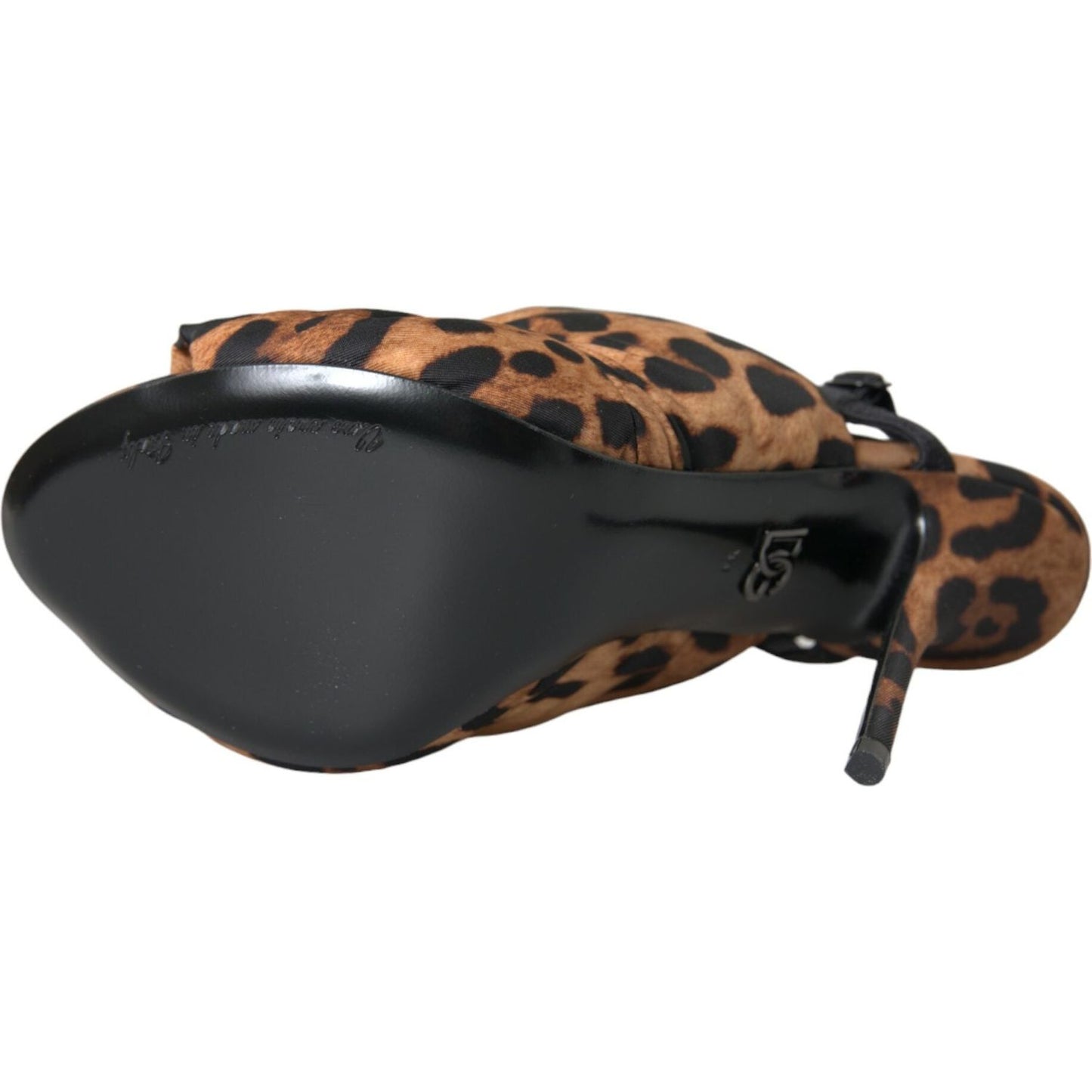 Dolce & Gabbana Brown Leopard Slingback Heels Sandals Shoes Dolce & Gabbana Dark Slate Gray