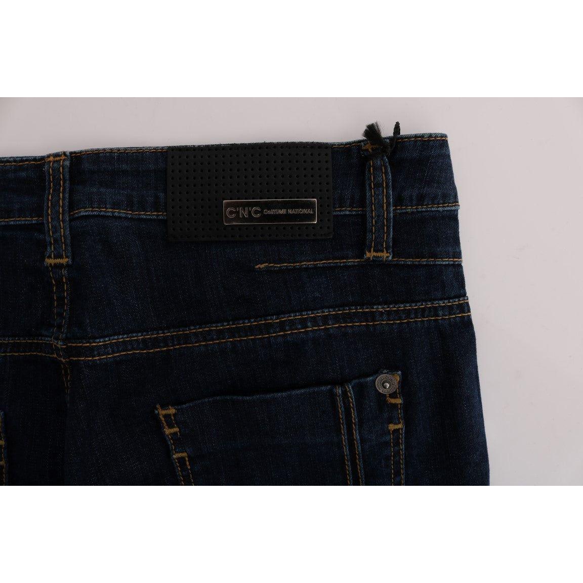 Costume National Blue Cotton Bootcut Flared Jeans Jeans & Pants