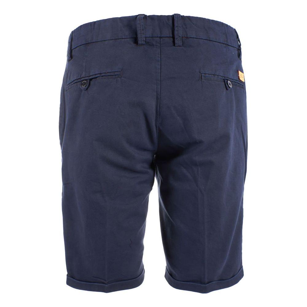 Yes Zee Chic Blue Cotton Blend Bermuda Shorts Yes Zee Dark Slate Gray