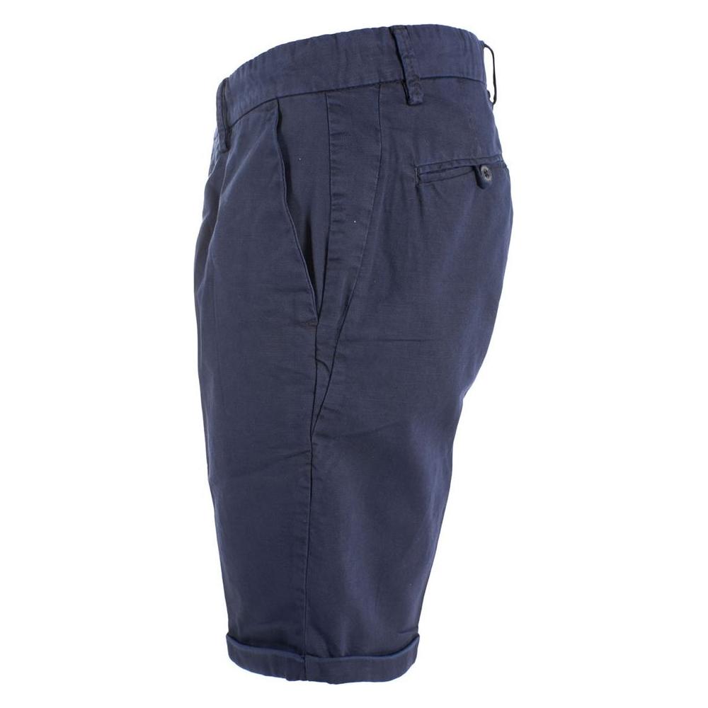 Yes Zee Chic Blue Cotton Blend Bermuda Shorts Yes Zee Dark Slate Gray