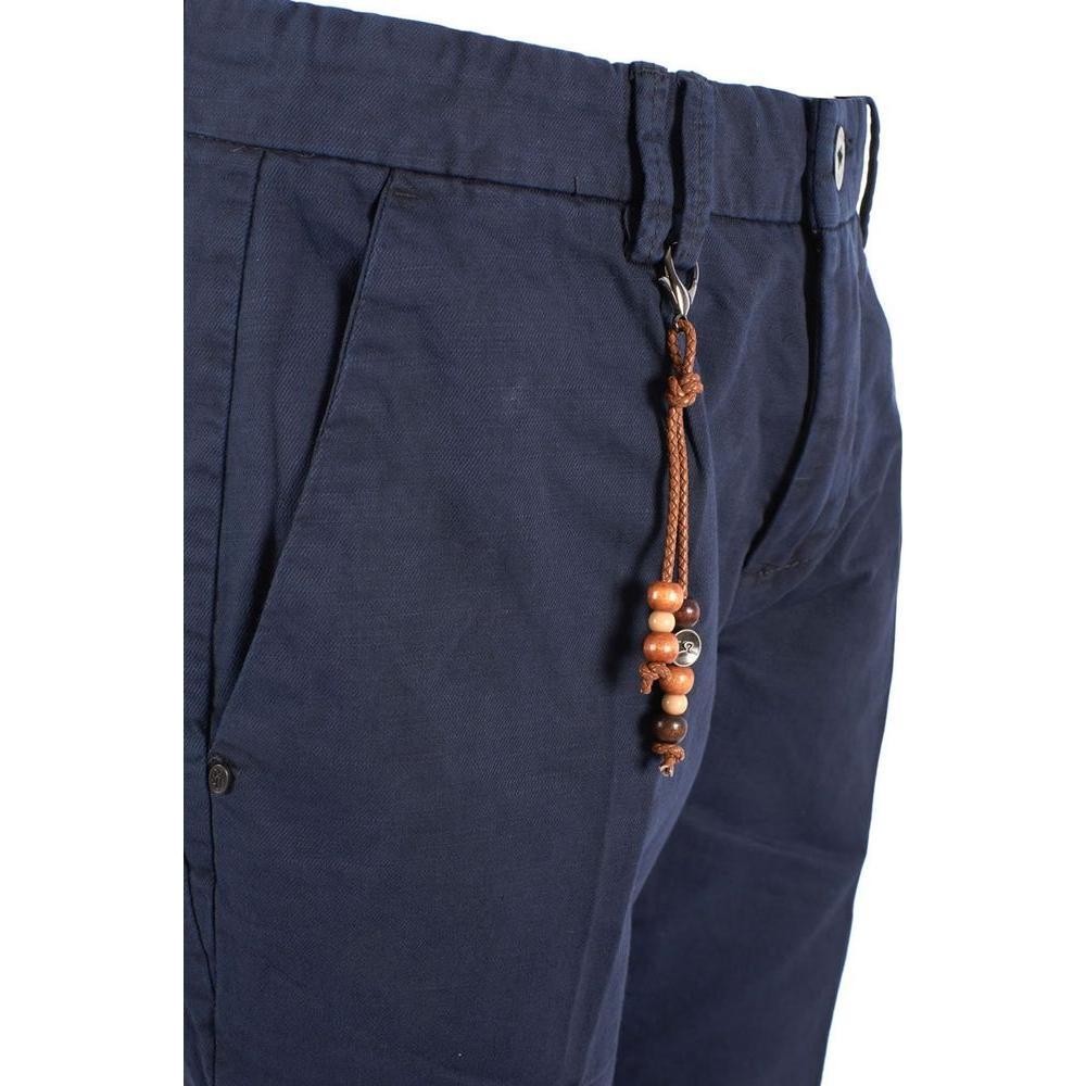 Yes Zee Chic Blue Cotton Blend Bermuda Shorts Yes Zee Dark Slate Gray
