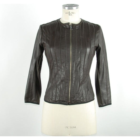 Emilio Romanelli Black Leather Women Jacket