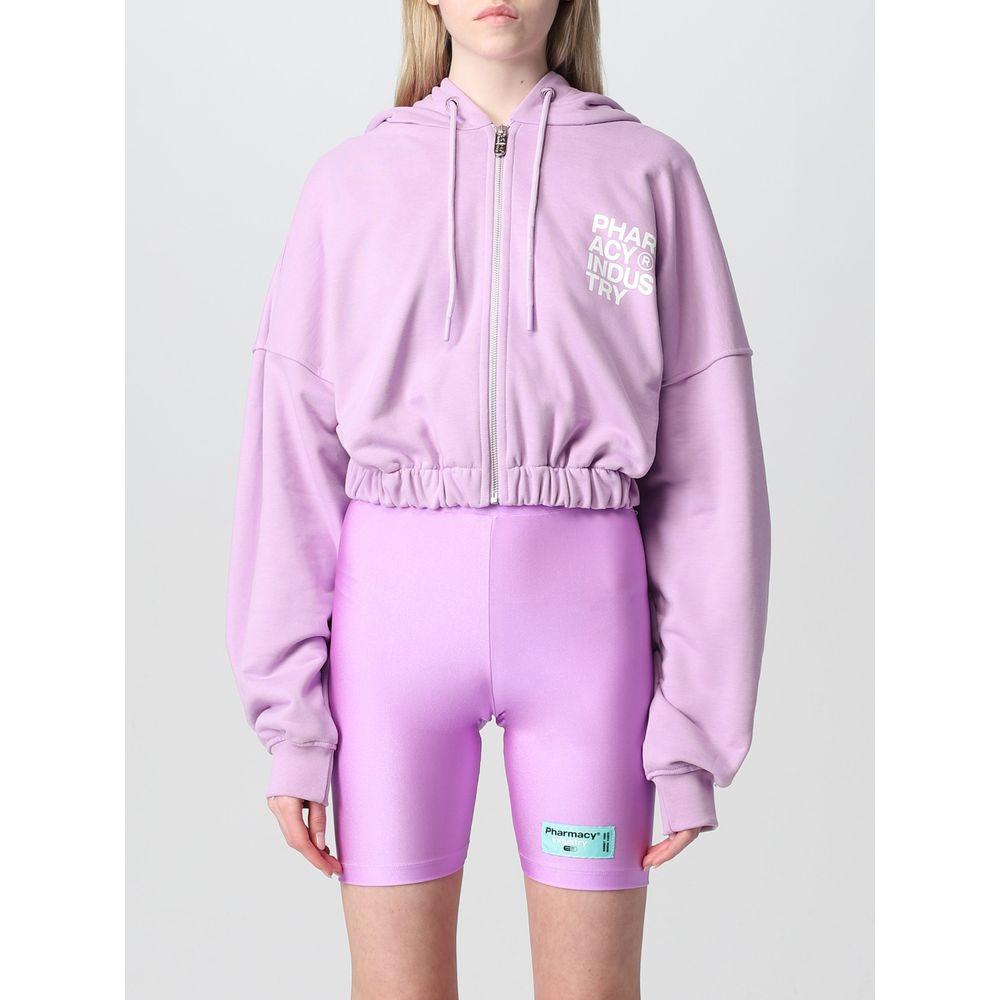 Purple Pharmacy Industry zip-up hoodie in 100% cotton, featuring brand logo, emphasizing comfort and style.