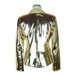 Elisabetta Franchi Chic Sequined Double-Breasted Yellow Jacket EL-8360-IT38|XS