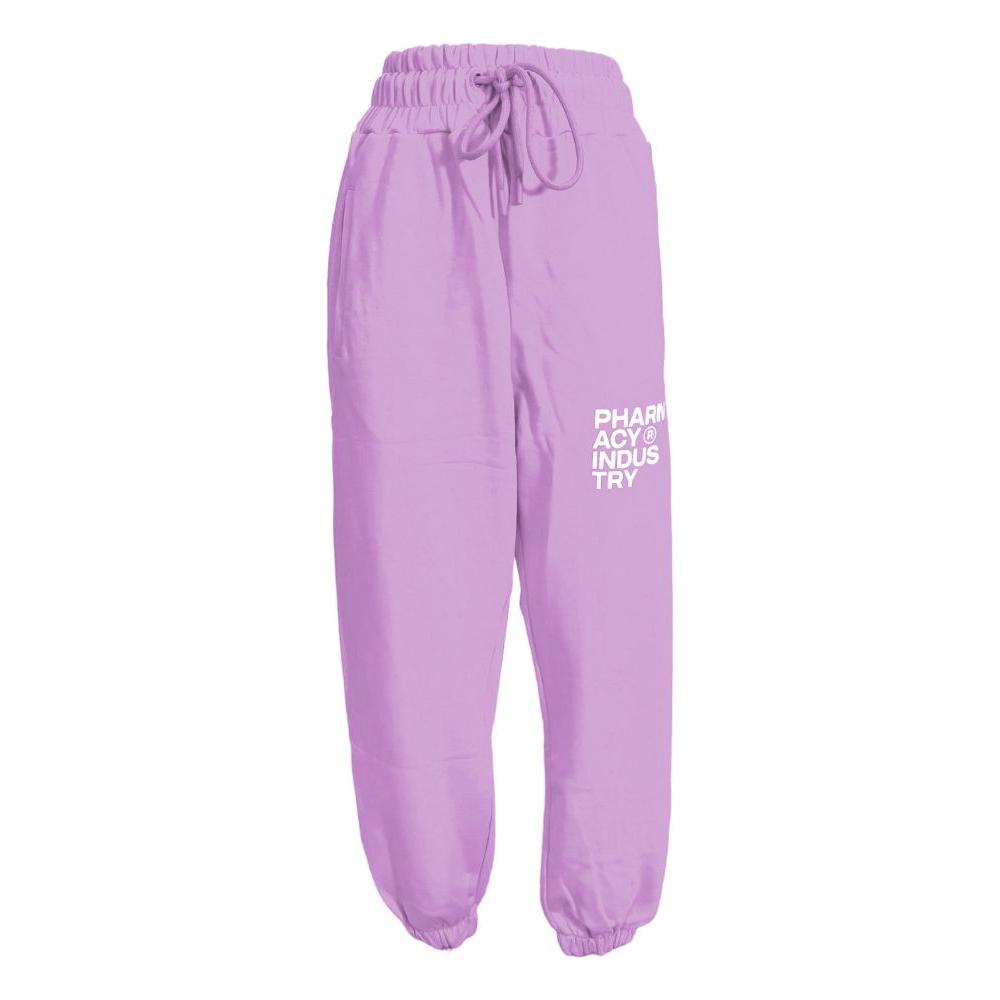 Chic purple Pharmacy Industry cotton sweatpants with logo, drawstring waist, side pockets; made in Italy for style and comfort.