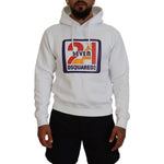 Dsquared² White Cotton Hooded Printed Men Pullover Sweater TSH83485-48