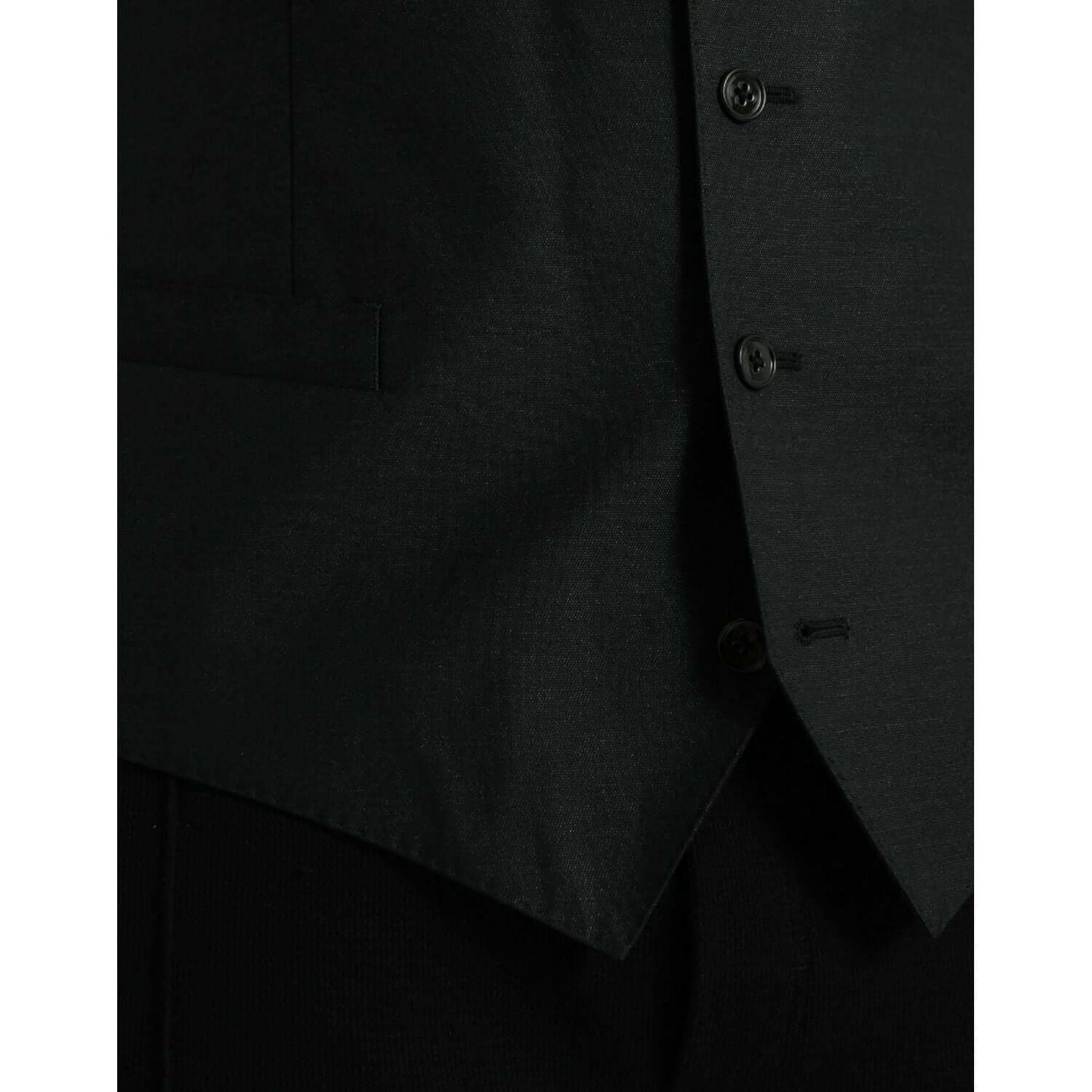 Dolce & Gabbana Black Wool Waistcoat Dress Formal Vest Dolce & Gabbana Black