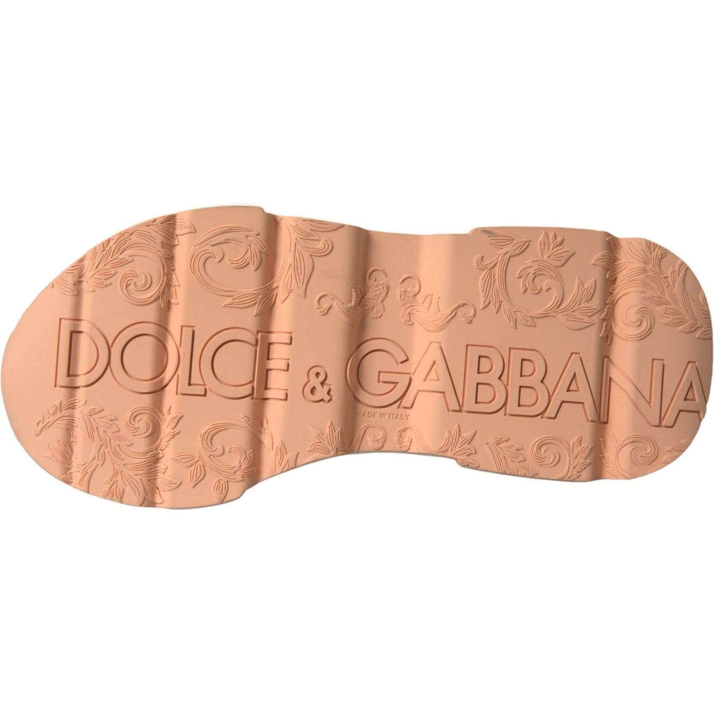 Dolce & Gabbana White Peach DAYMASTER Leather Sneakers Shoes Dolce & Gabbana Dark Salmon