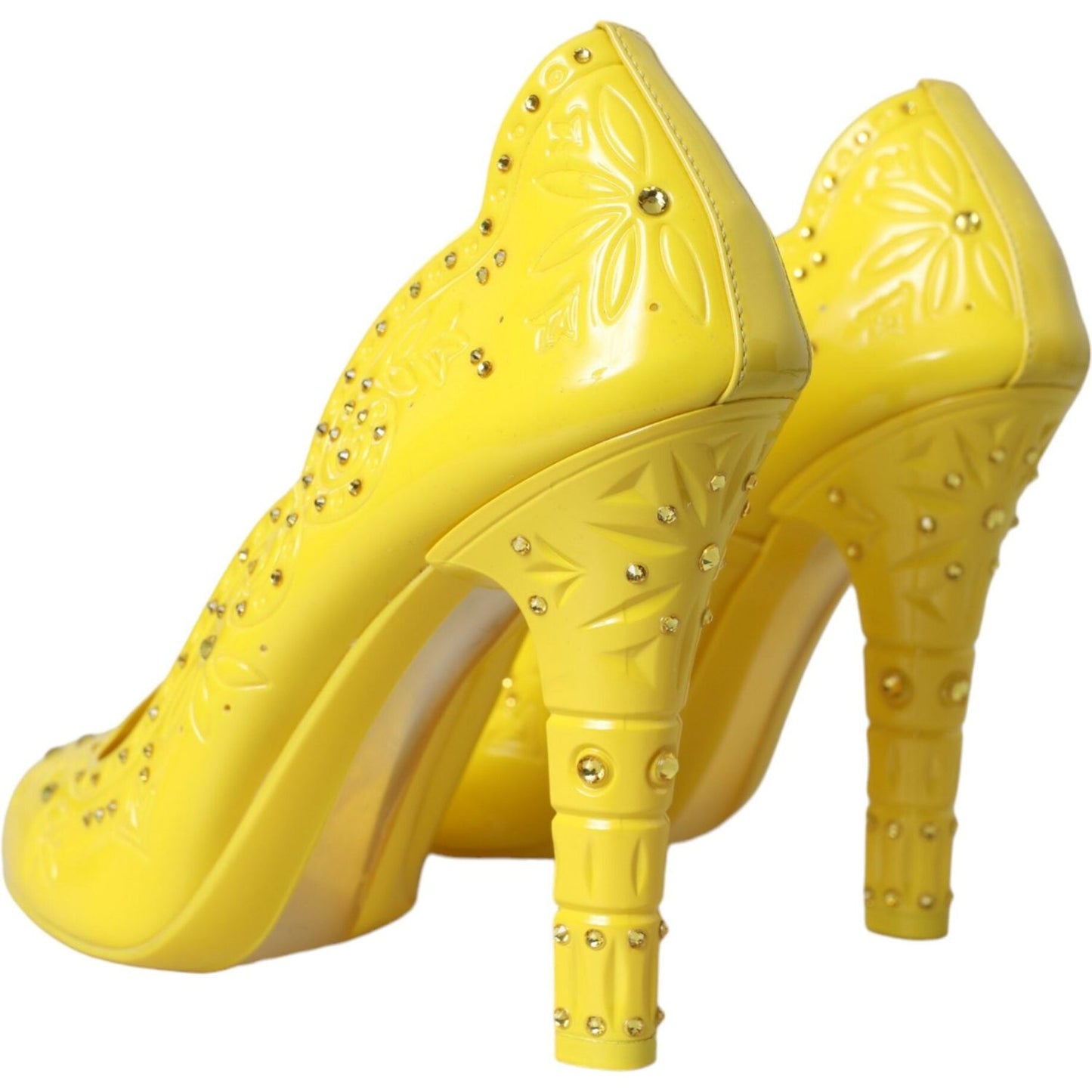 Dolce & Gabbana Yellow Crystal CINDERELLA Heels Pumps Shoes Dolce & Gabbana Goldenrod