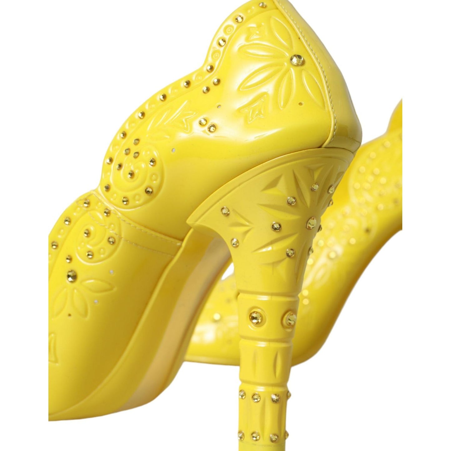 Dolce & Gabbana Yellow Crystal CINDERELLA Heels Pumps Shoes Dolce & Gabbana Goldenrod